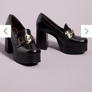 See By Chloe Black Platform Shoes with Gold Details